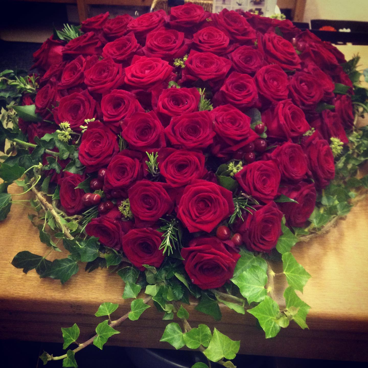 Red Rose Heart Wreath